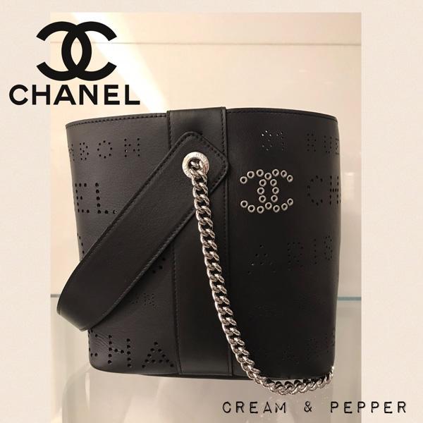 2019春夏新作 CHANEL★Drawstring Bag ロゴ 巾着 バケツ型バッグEyelet 9071913